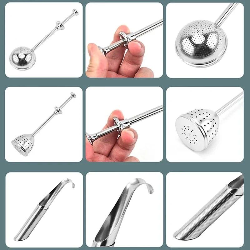 304 Stainless Steel Tea Infuser Spoon  Fine Mesh LooseLeaf Tea Strainer  Filter  Reusable Teaware 1