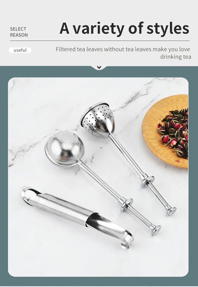 304 Stainless Steel Tea Infuser Spoon  Fine Mesh LooseLeaf Tea Strainer  Filter  Reusable Teaware 4