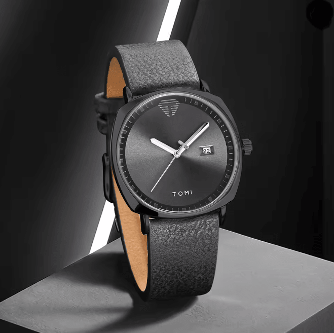 Tomi Mens Minimalist Leather Watch 9
