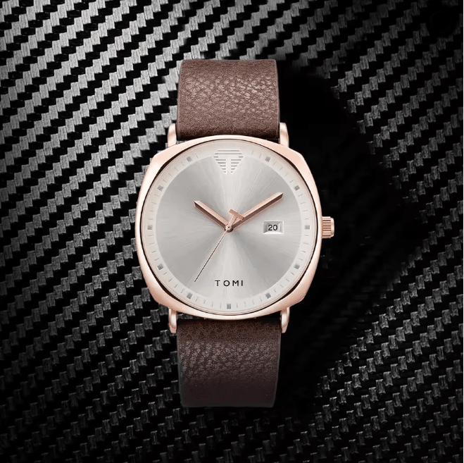 Tomi Mens Minimalist Leather Watch 5