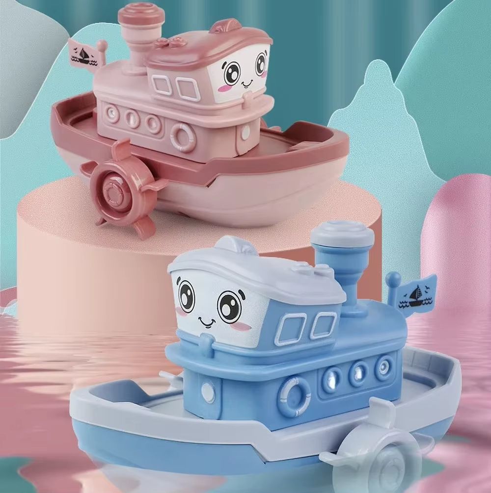Cute Wind Up Cartoon Ship Bath Toy for Kids