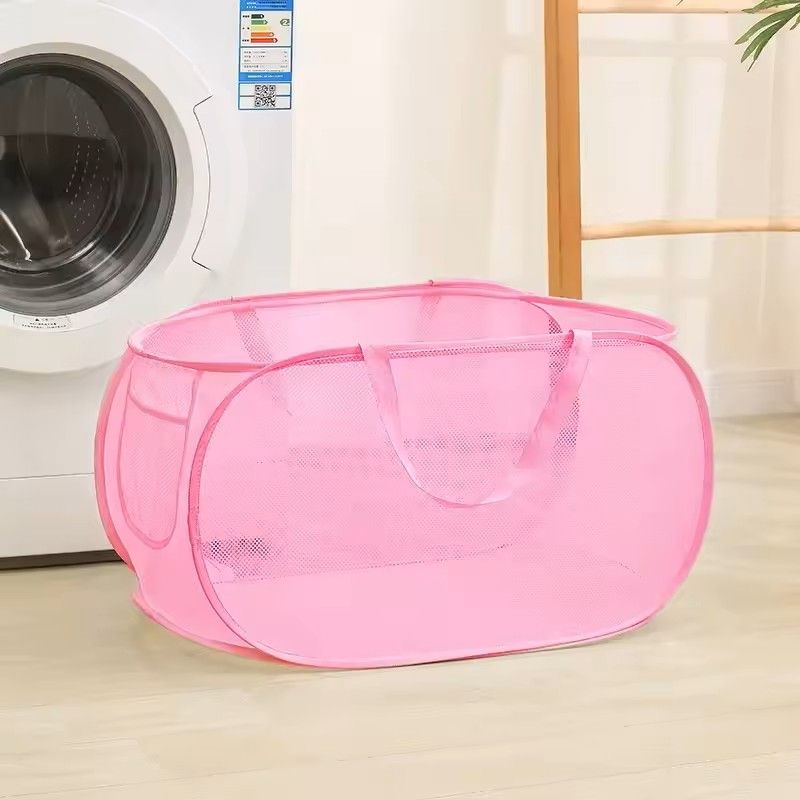 Horizontal Foldable Laundry Basket Mesh Cloth Breathable Laundry Hamper Large Capacity Storage Bask 19