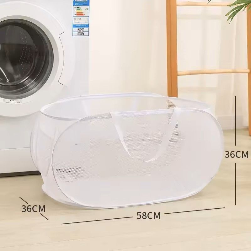 Horizontal Foldable Laundry Basket Mesh Cloth Breathable Laundry Hamper Large Capacity Storage Bask 20