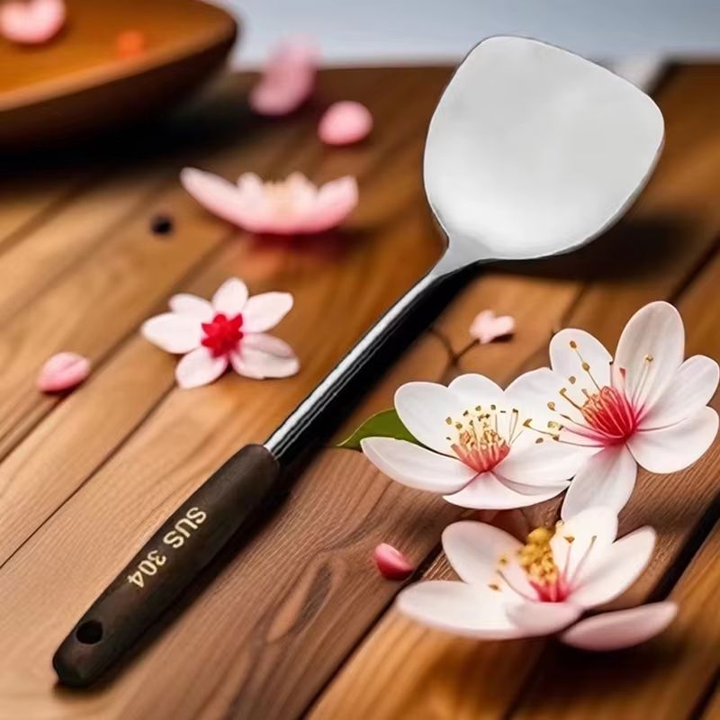 Stainless Steel Wok Spatula And Ladle Kitchen Utensil Set 4