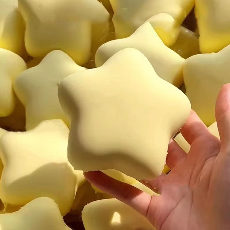 Kawaii Yellow Star Milk Squishy Stress Relief Toy