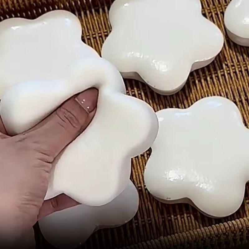 Kawaii Yellow Star Milk Squishy Stress Relief Toy 2