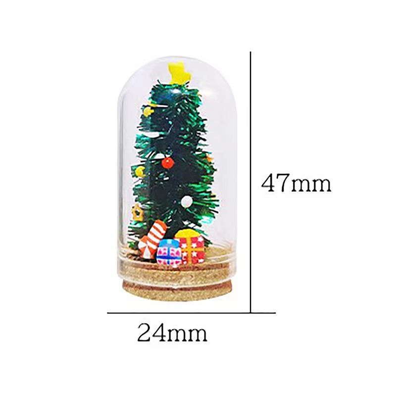 Miniature Glass Christmas Tree Dollhouse Decor Bottle Model 7
