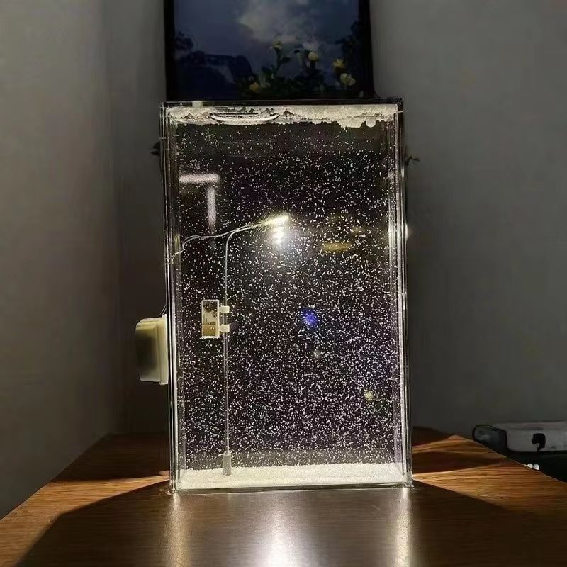 DIY Snow Scene Street Lamp Flowing Night Light Kit 4