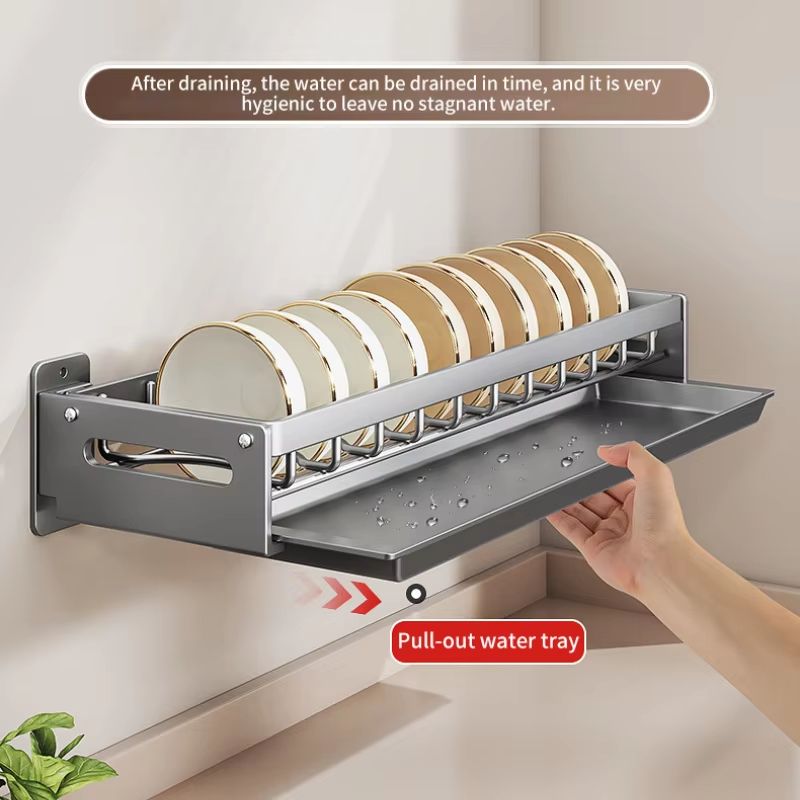 Kitchen Bowl Plate Drying Storage Shelf Wall Mounted Dish Drainer Rack 1