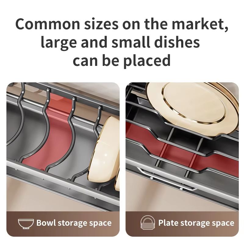 Kitchen Bowl Plate Drying Storage Shelf Wall Mounted Dish Drainer Rack 3