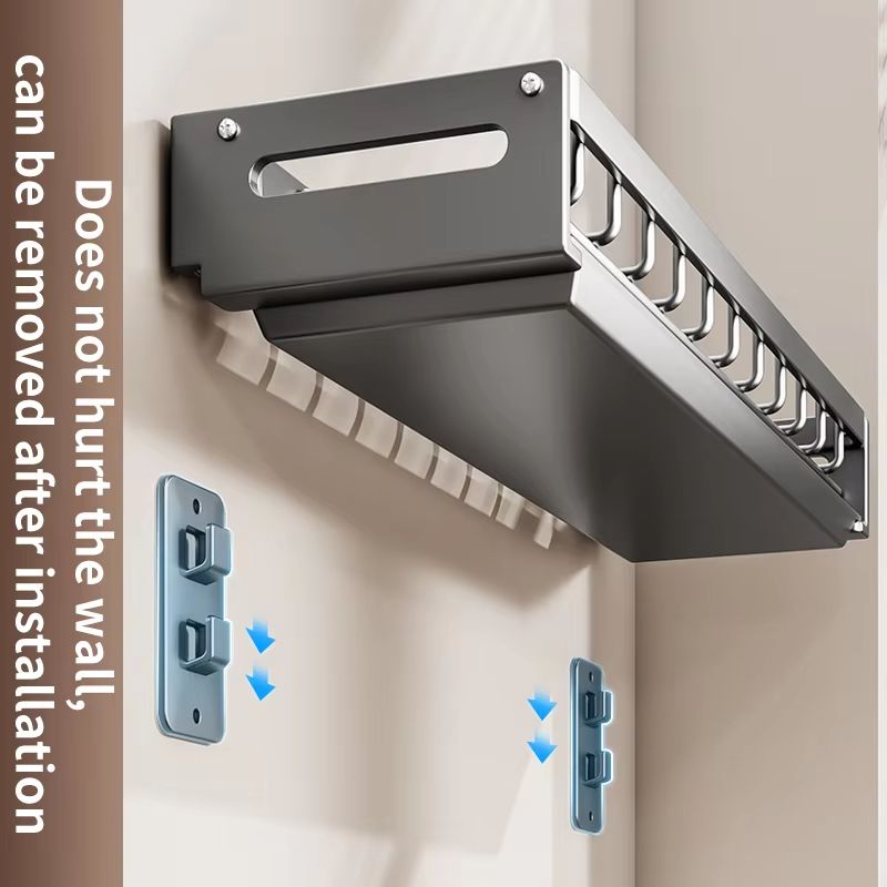 Kitchen Bowl Plate Drying Storage Shelf Wall Mounted Dish Drainer Rack 5