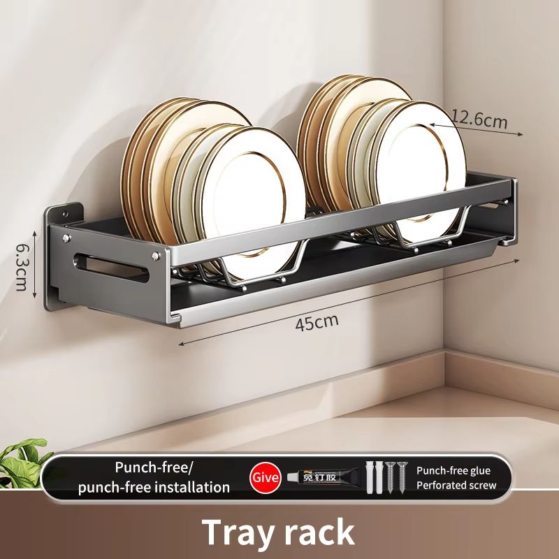 Kitchen Bowl Plate Drying Storage Shelf Wall Mounted Dish Drainer Rack 14