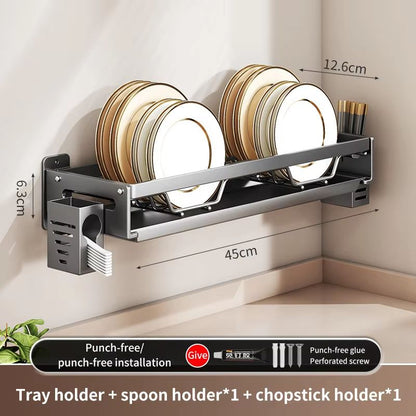 Kitchen Bowl Plate Drying Storage Shelf Wall Mounted Dish Drainer Rack 15