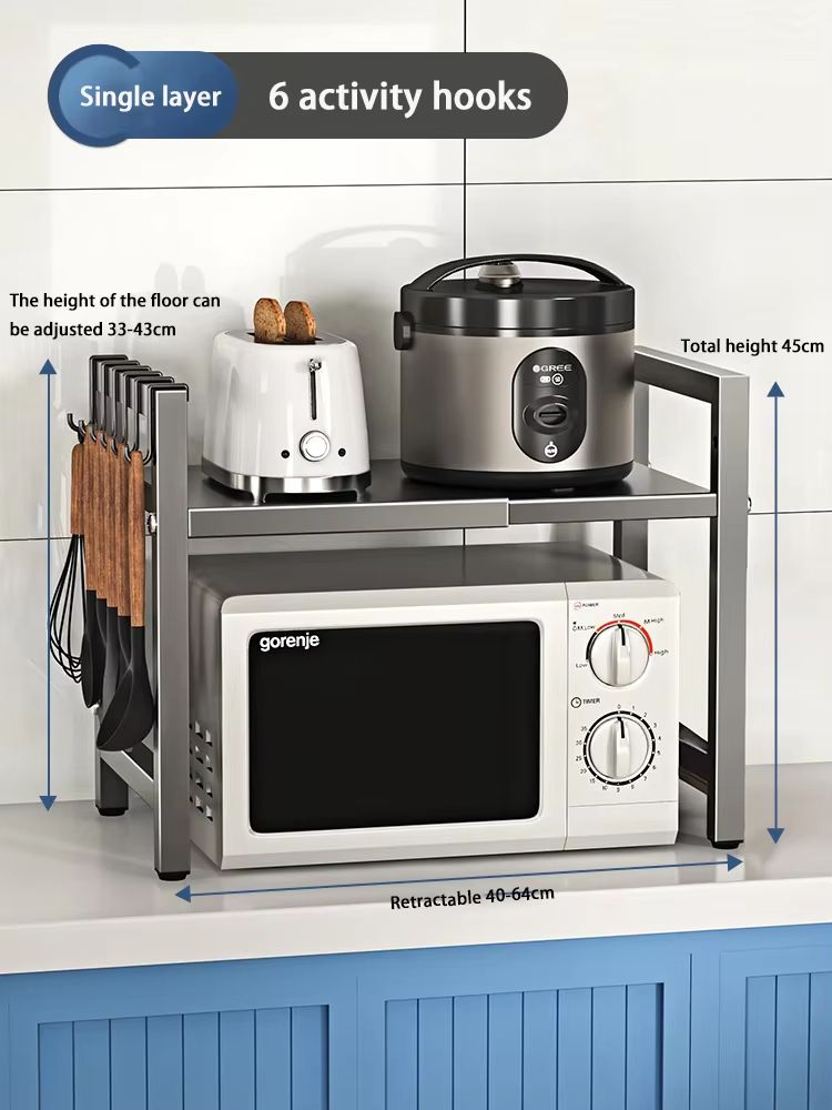 Retractable MultiFunction Microwave Oven  Kitchen Storage Rack 10