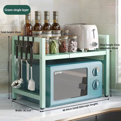 Retractable MultiFunction Microwave Oven  Kitchen Storage Rack 11