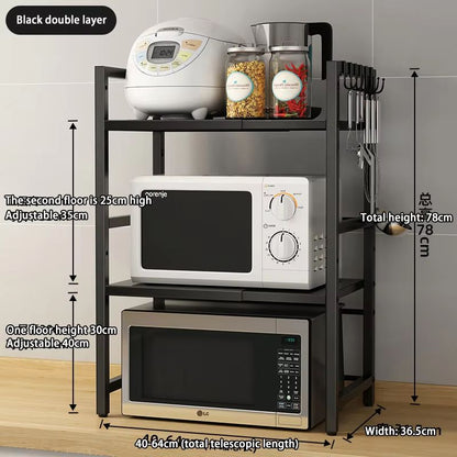 Retractable MultiFunction Microwave Oven  Kitchen Storage Rack 15