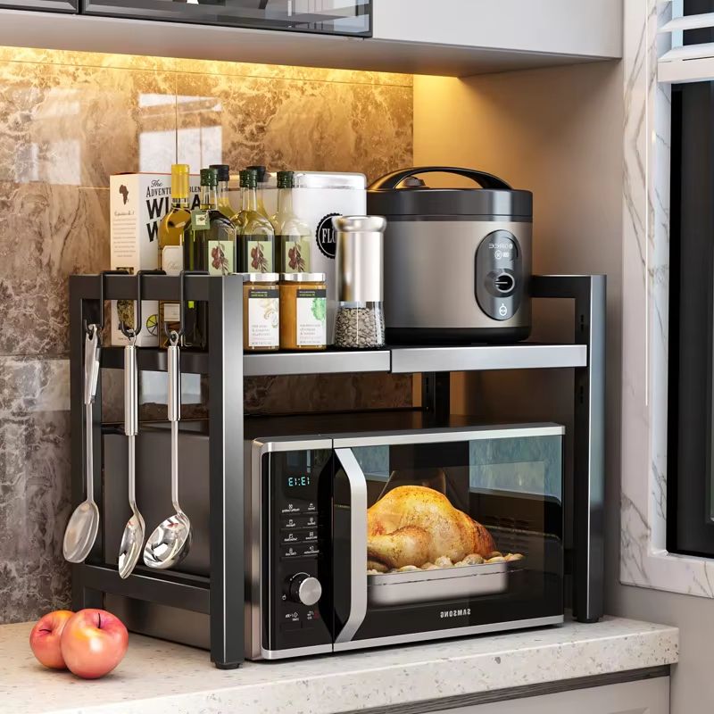 Retractable MultiFunction Microwave Oven  Kitchen Storage Rack 1