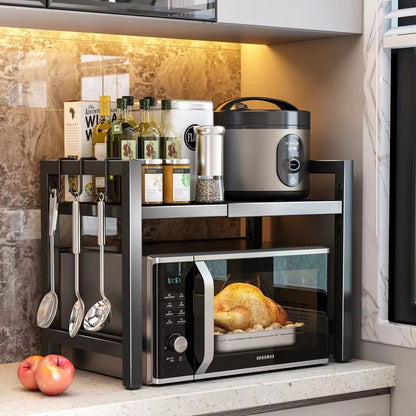 Retractable MultiFunction Microwave Oven  Kitchen Storage Rack 1