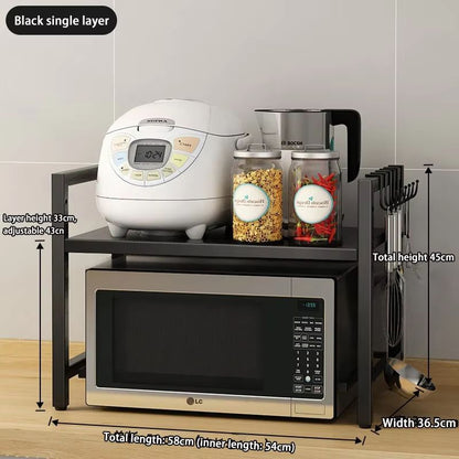 Retractable MultiFunction Microwave Oven  Kitchen Storage Rack 6