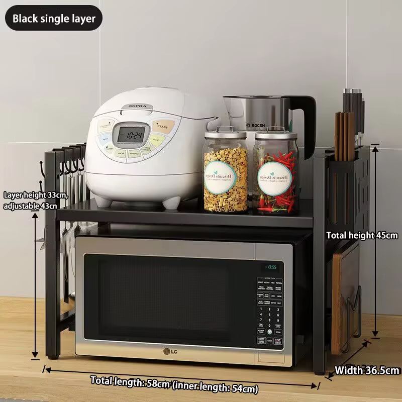 Retractable MultiFunction Microwave Oven  Kitchen Storage Rack 7