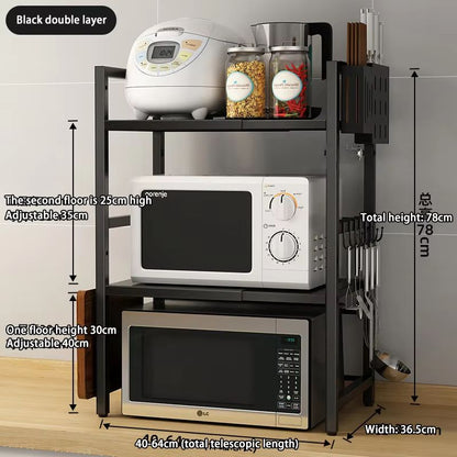 Retractable MultiFunction Microwave Oven  Kitchen Storage Rack 19