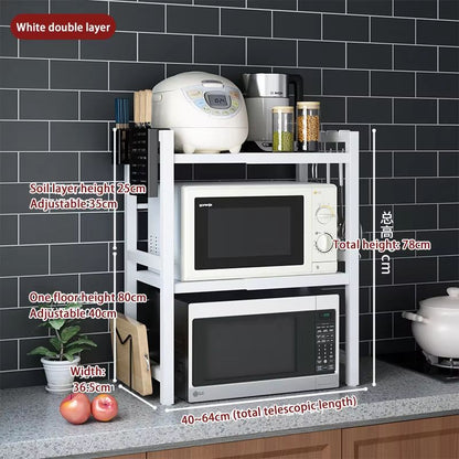 Retractable MultiFunction Microwave Oven  Kitchen Storage Rack 20