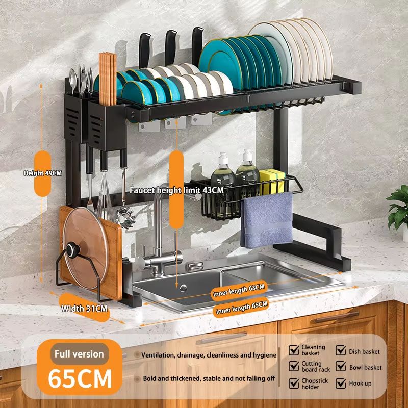 Stainless Steel Kitchen Sink Storage  Draining Rack 9