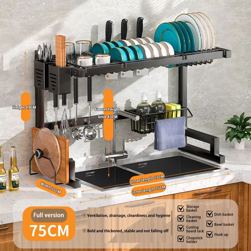 Stainless Steel Kitchen Sink Storage  Draining Rack 11