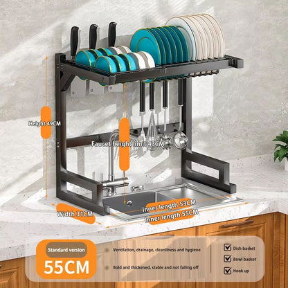 Stainless Steel Kitchen Sink Storage  Draining Rack 1