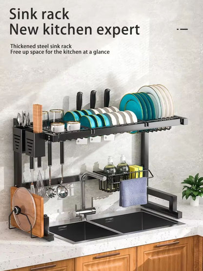 Stainless Steel Kitchen Sink Storage  Draining Rack 5