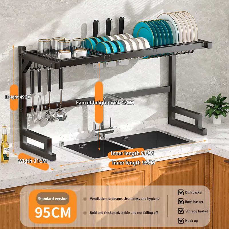 Stainless Steel Kitchen Sink Storage  Draining Rack 15