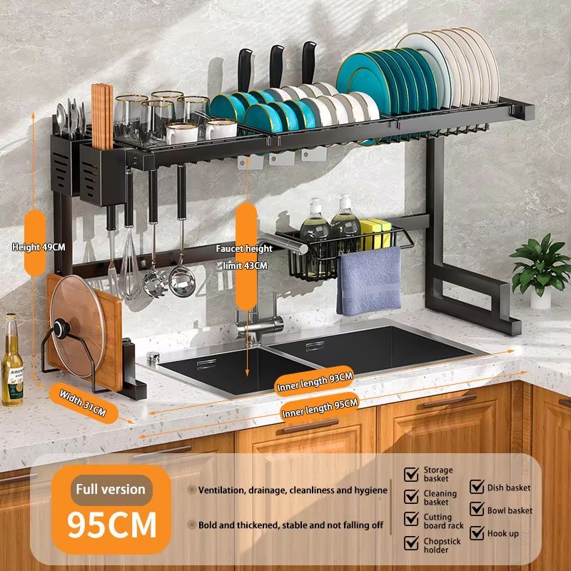 Stainless Steel Kitchen Sink Storage  Draining Rack 16