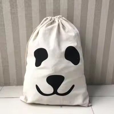 Large Cotton And Linen Laundry Bag Clothes And Toys Storage Bag Printed Fabric Drawstring Duffle Or 9