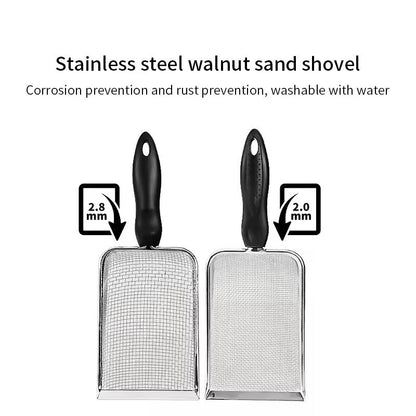 Stainless Steel Cat Litter  Reptile Sand Sifter Shovel Fine Mesh Cleaning Tool For Pet Bedding  Tan 1