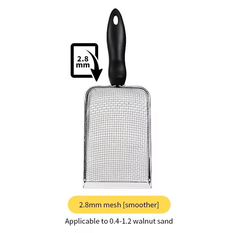 Stainless Steel Cat Litter  Reptile Sand Sifter Shovel Fine Mesh Cleaning Tool For Pet Bedding  Tan 6