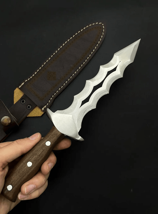 11 Personalized Walnut Handle DoubleEdge Dagger Knife  Custom Engraved Anniversary  Outdoor Gift  L 2