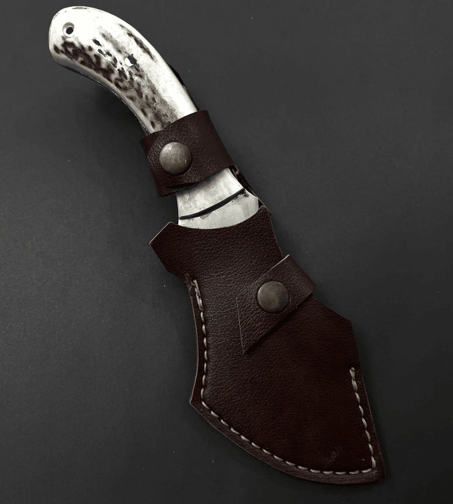 forsale deer antler handle leather sheath knife