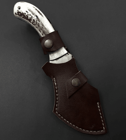 forsale deer antler handle leather sheath knife