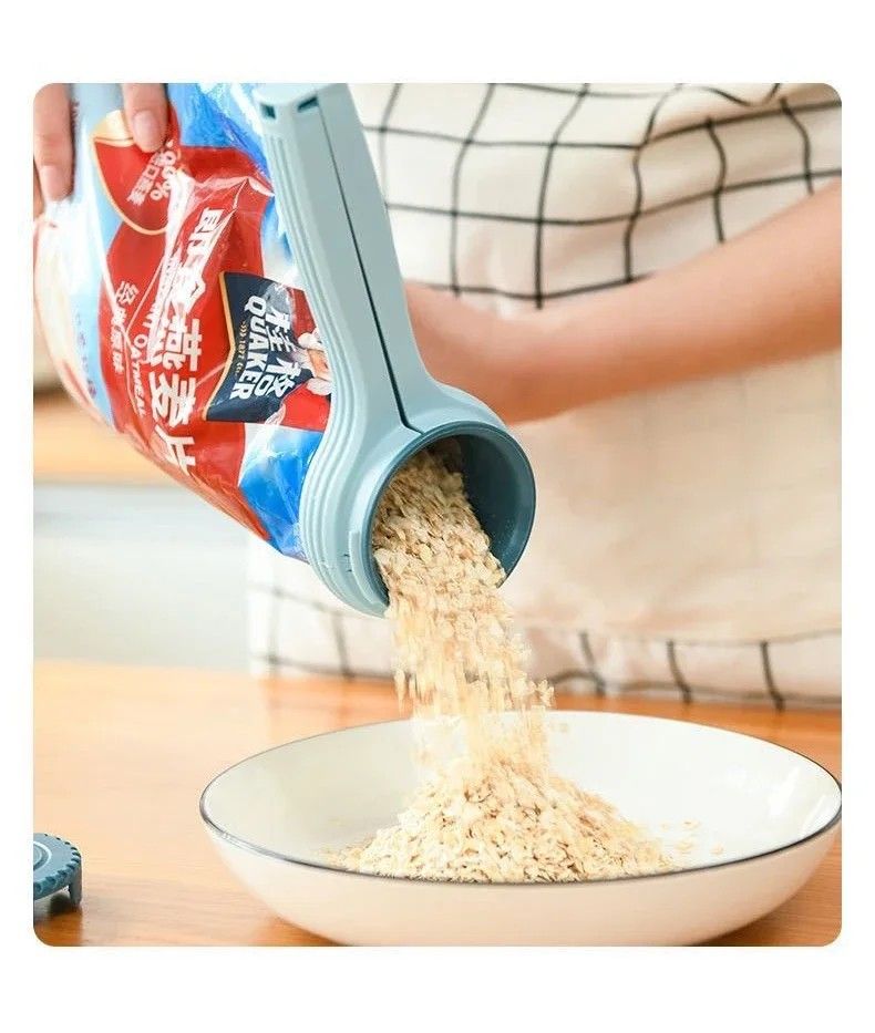 Food Storage Bag Sealing Clip With Pour Spout Plastic Cap Sealer Clip For Snacks Candy And Kitchen  7