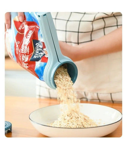 Food Storage Bag Sealing Clip With Pour Spout Plastic Cap Sealer Clip For Snacks Candy And Kitchen  7