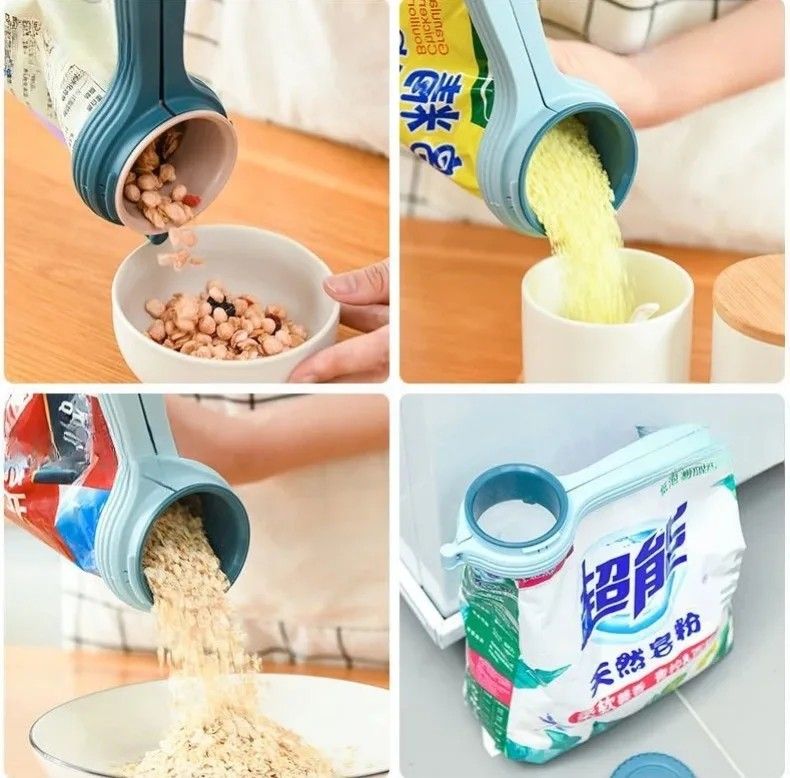 Food Storage Bag Sealing Clip With Pour Spout Plastic Cap Sealer Clip For Snacks Candy And Kitchen  1