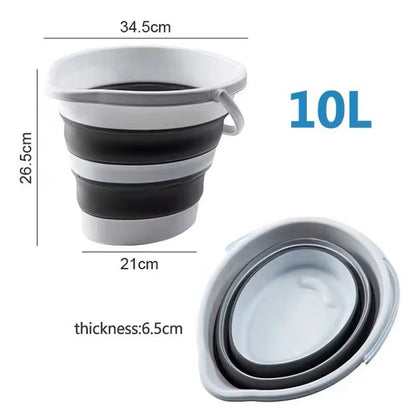 Portable Folding Bucket Silicone Foldable Basin For Camping Outdoor Washing And Car Cleaning 5L 10L 14