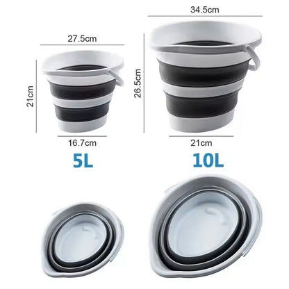 Portable Folding Bucket Silicone Foldable Basin For Camping Outdoor Washing And Car Cleaning 5L 10L 12