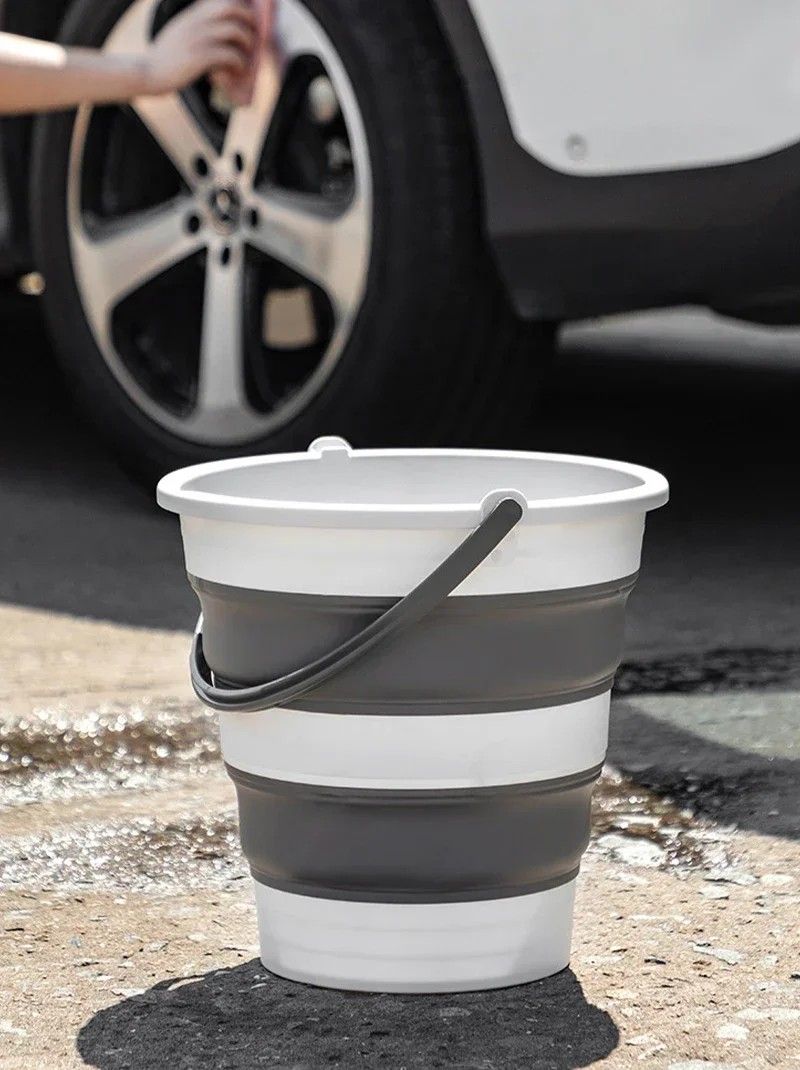 Portable Folding Bucket Silicone Foldable Basin For Camping Outdoor Washing And Car Cleaning 5L 10L 5