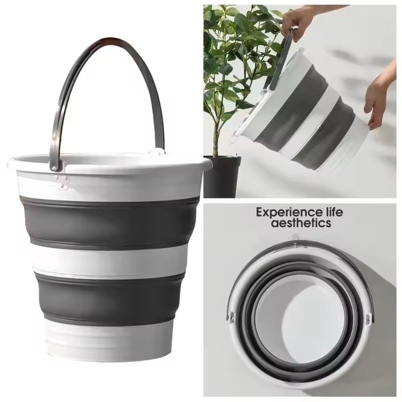 Portable Folding Bucket Silicone Foldable Basin for Camping Outdoor Washing and Car Cleaning 5L 10L 15L