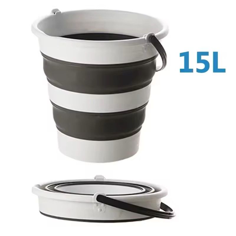 Portable Folding Bucket Silicone Foldable Basin For Camping Outdoor Washing And Car Cleaning 5L 10L 15