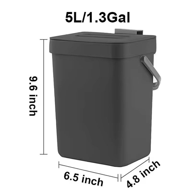 Small Hanging Trash Can With Lid  Plastic Waste Bin For Kitchen Cabinet Under Sink Bathroom Use 13