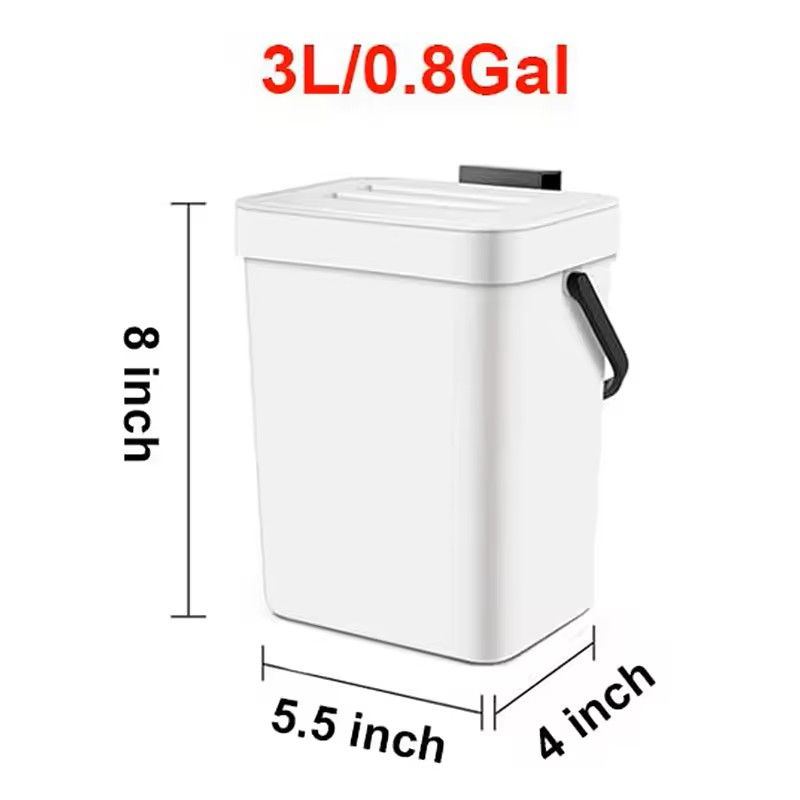 Small Hanging Trash Can With Lid  Plastic Waste Bin For Kitchen Cabinet Under Sink Bathroom Use 10