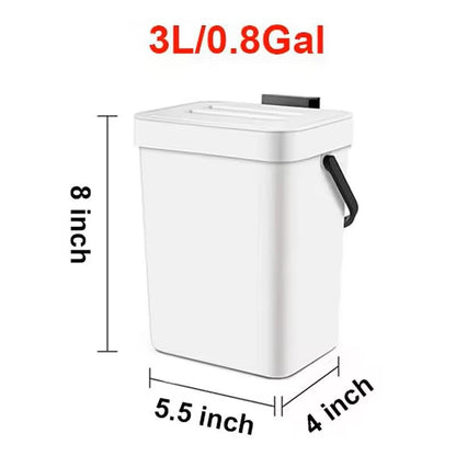 Small Hanging Trash Can With Lid  Plastic Waste Bin For Kitchen Cabinet Under Sink Bathroom Use 10