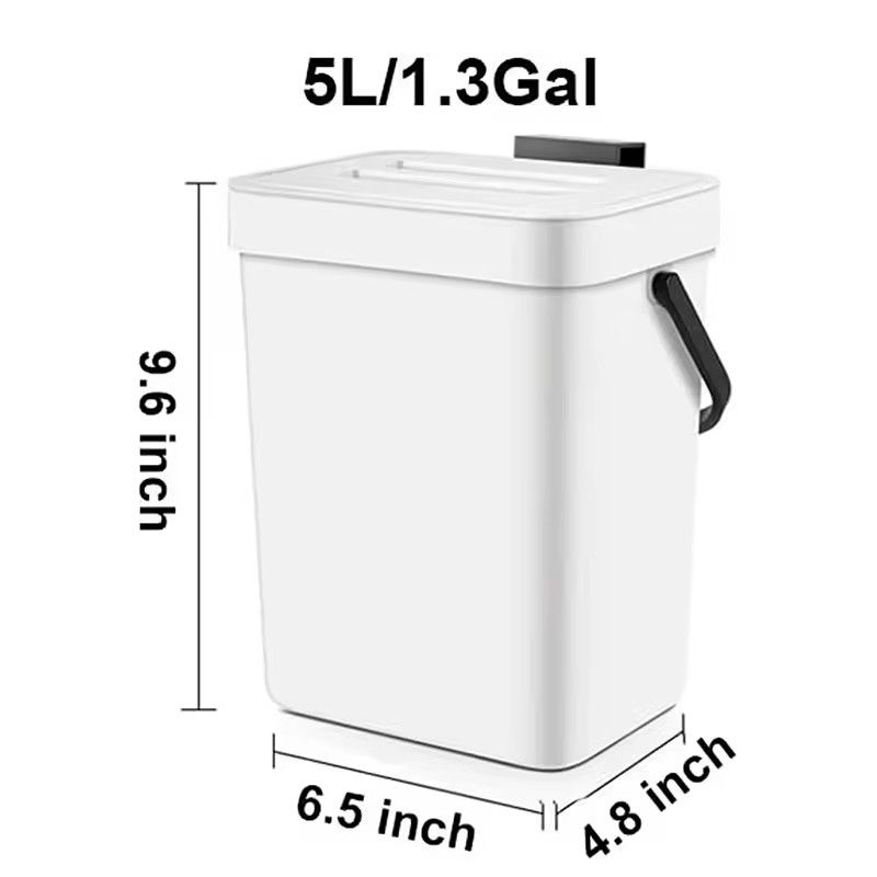 Small Hanging Trash Can With Lid  Plastic Waste Bin For Kitchen Cabinet Under Sink Bathroom Use 11